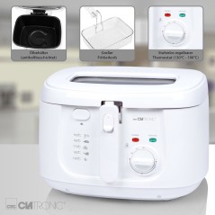 "Clatronic 25L Deep Fryer - Crisp & Delicious Fried Food in White - Model 4006160639636"